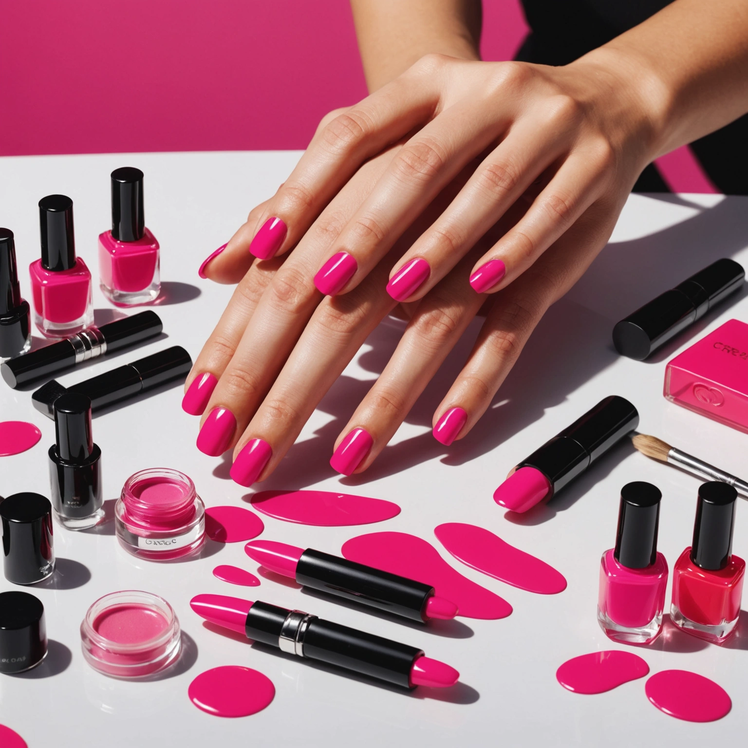 Искусство маникюра: как выделиться с помощью ярко розового маникюра и дизайна ногтей со стразами