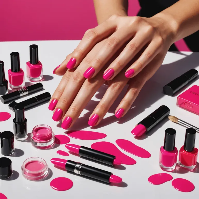 Искусство маникюра: как выделиться с помощью ярко розового маникюра и дизайна ногтей со стразами