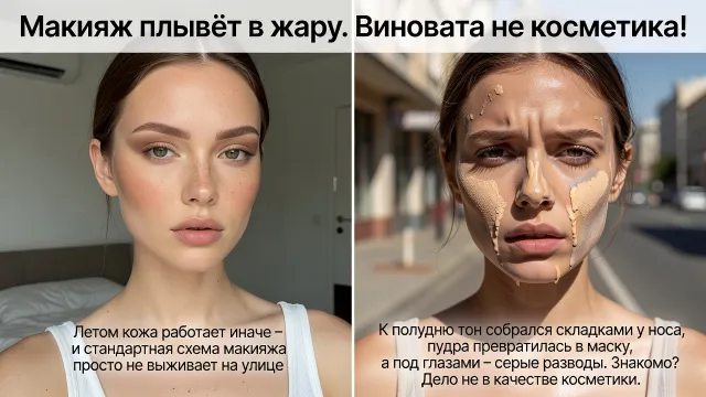 Макияж плывёт в жару. Виновата не косметика!